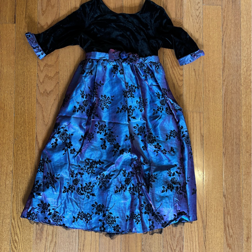 Jona Michelle Black and Lavender Floral Dress